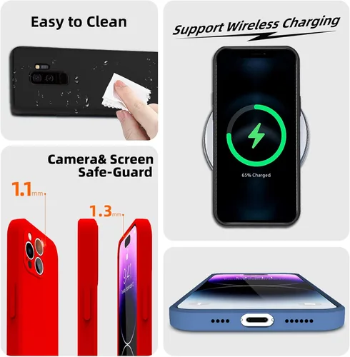 Vista 4 de for iPhone 11 Pro Max Case 6.5-Inch,Liquid Silicone Gel Black Rubber Phone Case, [Camera Protection] Full Body Slim Soft Microfiber Lining Drop