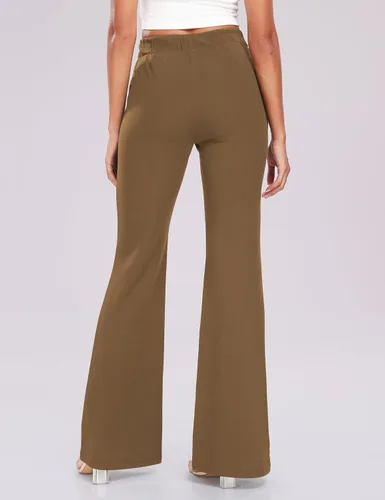 Vista 5 de Kocowoo Women's High Waist Casual Wide Leg Pants, Button Dress Pants for Women, Work Pants with Pockets for Women Office.