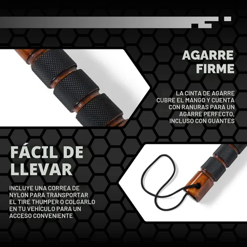 Vista 3 de Big Rig Defense: Hickory Stick Tire Thumper - Bate de defensa personal de murciélago de pescado - Herramienta de camioneros para verificar