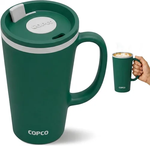Vista 14 de Copco - Taza de café con cono de 16 onzas, mango y tapa resistente a Azul
