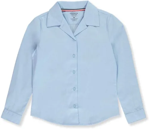 Vista 2 de French Toast Blusa de cuello con muescas LS para niñas grandes