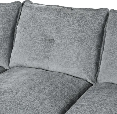 Vista 23 de Sofá modular moderno en forma de U de 115 pulgadas, juego de sofás tapizados grandes con asiento de almacenamiento, sofá cama convertible con diván
