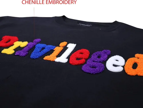 Vista 62 de SCREENSHOT APPLIQUE F11966 Premium Fleece Streetwear Chenille EMB Crew Neck Sweatshirt - Classic Fit