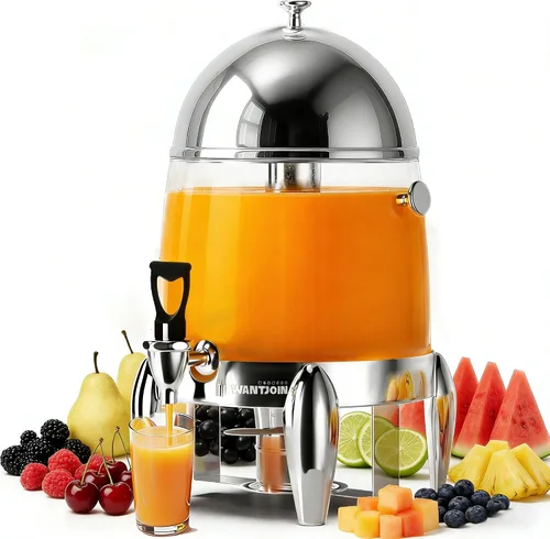 Vista 9 de WantJoin - Dispensador de bebidas con soporte, dispensador de bebidas para fiestas, dispensador de agua de acero inoxidable con núcleo de hielo