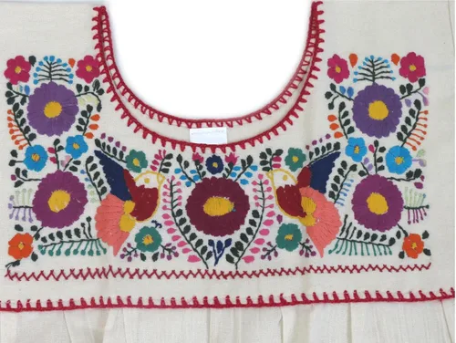 Vista 3 de Blusa Mexicana Campesina Floral