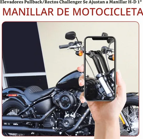 Vista 6 de Altura redonda de los elevadores del manillar de la motocicleta de la Negro