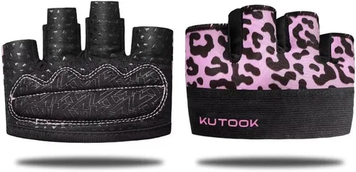 Vista 10 de KUTOOK Guantes de entrenamiento para levantamiento de pesas para hombres/mujeres, guantes de gimnasio con relleno XRD de 0.118 in, guantes parciales