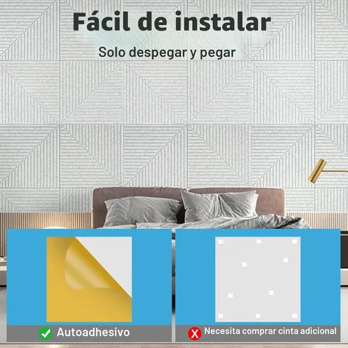 Vista 5 de Art3d Paquete de 6 paneles de pared acústicos autoadhesivos para decoración del hogar, paneles insonorizados de 24 x 24 pulgadas para oficina