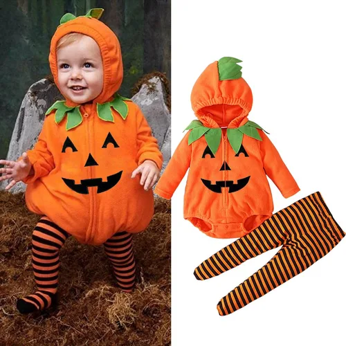 Vista 3 de Disfraz de calabaza para bebé, unisex para niños pequeños