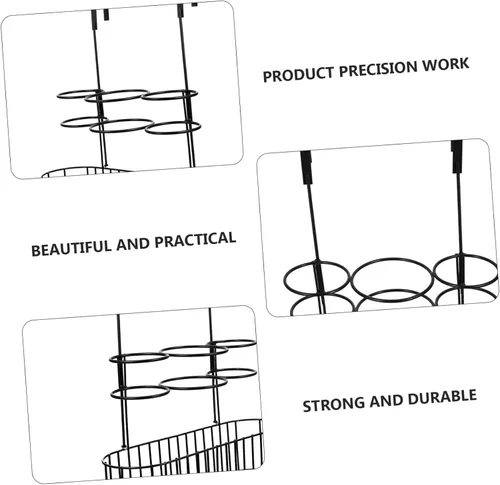 Vista 2 de Housoutil Soporte para secador de pelo, soporte para soplador de pelo de metal, organizador de despensa para colgar sobre la puerta, soporte