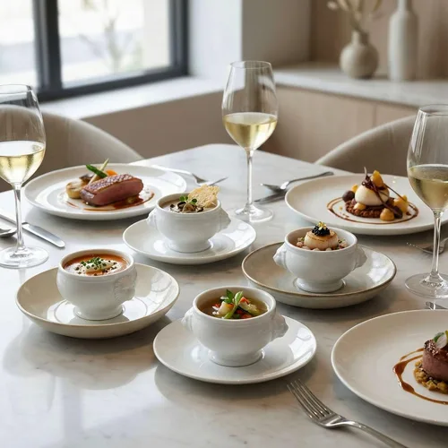 Vista 4 de Restaurantware -Cuencos de porcelana de 2 onzas, 10 cuencos pequeños de porcelana con diseño de cabeza de león - aptos para microondas, aptos