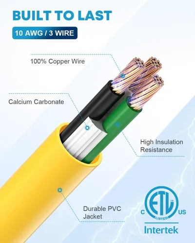 Vista 3 de Kohree Cable adaptador de generador NEMA 5-15P a L14-30R, adaptador de 3 clavijas a 4 clavijas, STW 10 AWG 12 pulgadas, generador macho de 15