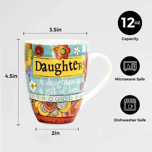 Vista 4 de Divinity Boutique Taza de cerámica y pila de notas, hija, 12 onzas