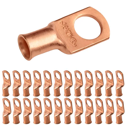 Vista 37 de SELTERM - 5 terminales de anillo resistentes para cable de batería, calibre 1/0 AWG, pernos de 1/2 pulgadas, terminales de calibre 0, ojales