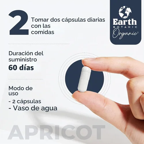 Vista 3 de Extracto de albaricoque, 1000 mg 120 cápsulas vegetales (vegano, sin OGM) suplementos herbales