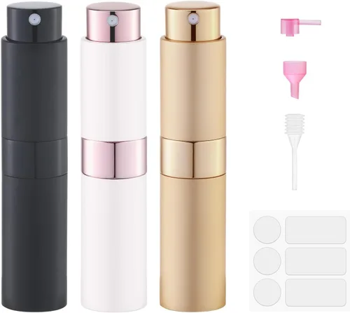 Vista 15 de Fusupak Atomizador de Perfume para Viaje Botella Recargable: Vaporizador de Colonia Portátil para Hombres - Mini Vaporizador Vacío para Recarga