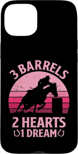 Vista 9 de iPhone 16 3 Barrels 2 Hearts 1 Dream Barrel Racer Barrel Racing Rodeo Case