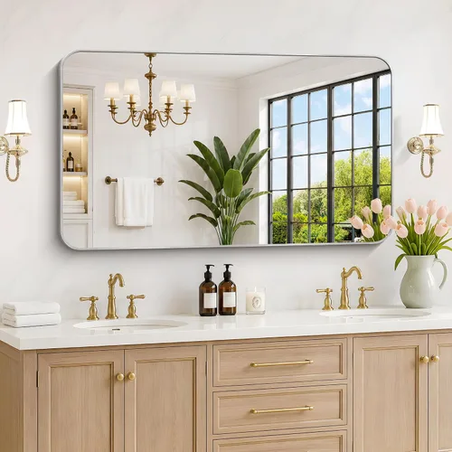 Vista 58 de DESBING 16"x20" Bathroom Mirror for Over Sink, Black Framed Wall Mirror Negro