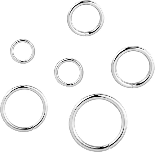 Vista 9 de Anillos de salto al por mayor para la fabricación de joyas Anillos de salto abiertos de latón macizo chapado en oro y plata, Plata Esterlina