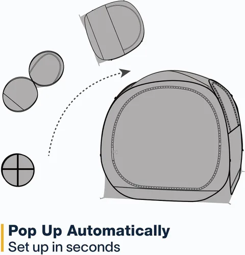 Vista 5 de EighteenTek® - Cápsula deportiva con suelo adjunto, visión clara de 360°, protección UV UPF 50+, refugio instantáneo impermeable para todo