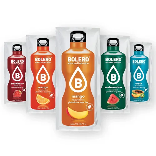 Vista 3 de Bolero - Paquetes de mezcla de bebidas sin azúcar, sabores variados de frutas Paquetes de agua con sabor en polvo 12 sobres grandes para llevar