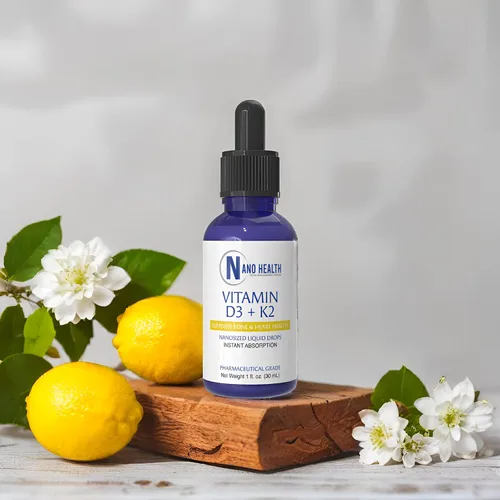 Vista 8 de Nanoceutical Solutions Nano Vitamina D3+K2 Partículas líquidas nanosizadas Absorción rápida Formulación potente de 5000 UI – 1 onza Sin OMG