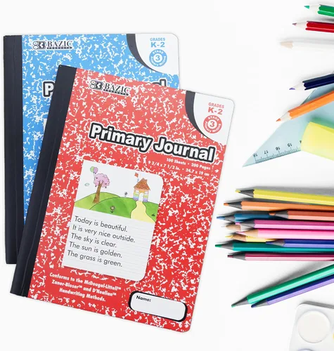 Vista 6 de BAZIC - Diario primario de 100 hojas de composición de mármol, libro de composición de mármol para preescolar, 1 grado 2, cuaderno de compilación