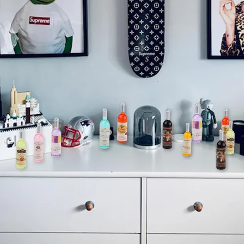 Vista 5 de 20 botellas en miniatura, lindas botellas de vino para casa de muñecas, para hacer mini comida y bebida, accesorios para decoración de casa