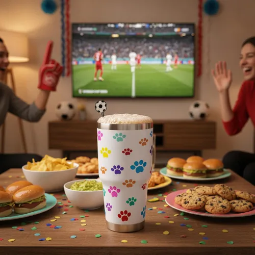 Vista 2 de Vaso de perro para mamá, regalos para amantes de los perros, tazas de café de viaje de acero inoxidable, tazas de café con estampado de patas