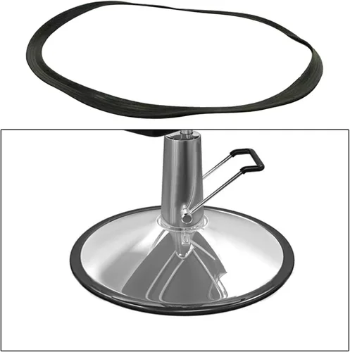 Vista 2 de harayaa Silla de salón Base hidráulica Junta de anillo protector de piso, plástico negro de 22.8 pulgadas