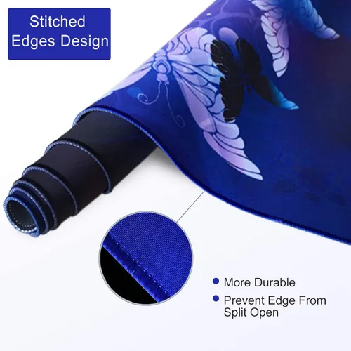 Vista 4 de Alfombrilla de mouse extendida para juegos, alfombrilla de escritorio grande con base de goma antideslizante, para computadora, laptop, teclado