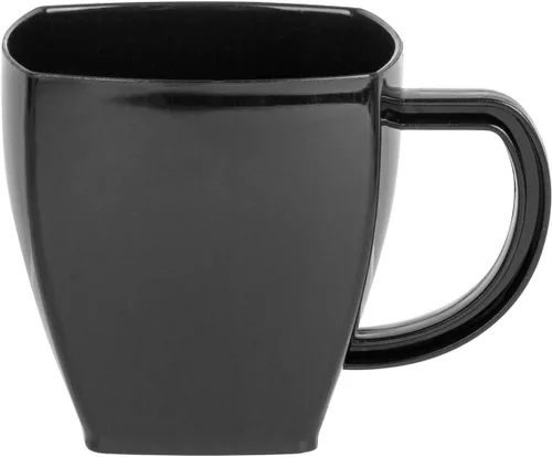 Vista 11 de Restaurantware -Tazas cuadradas de 5 onzas para café expreso, 100 tazas de café de plástico desechables - Plástico PS, con asas, taza de postre