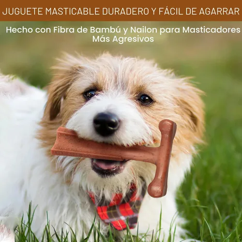 Vista 6 de SPOT Bam-Bones Plus T Bone - Juguete masticable de fibra de bambú y nailon para perros masticadores moderados a agresivos, duradero y sin astillas