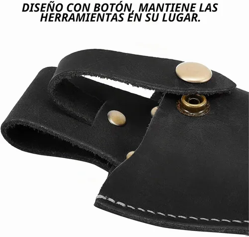 Vista 3 de Funda para alicates para cinturón, funda de cuero duradera para herramientas de jardinería, estuche para cinturón para podadoras, tijeras, alicates