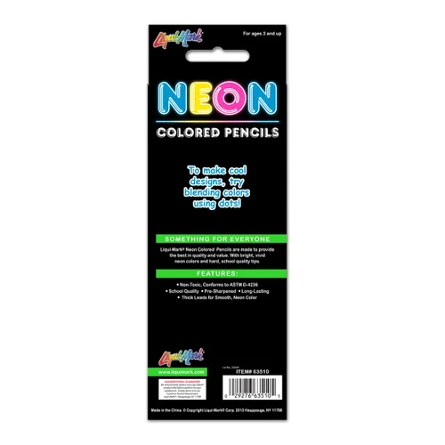 Vista 2 de Paquete de 10 lápices de colores neón – Colores surtidos vibrantes para la escuela, regreso a la escuela, dibujo y proyectos de arte – Suministros