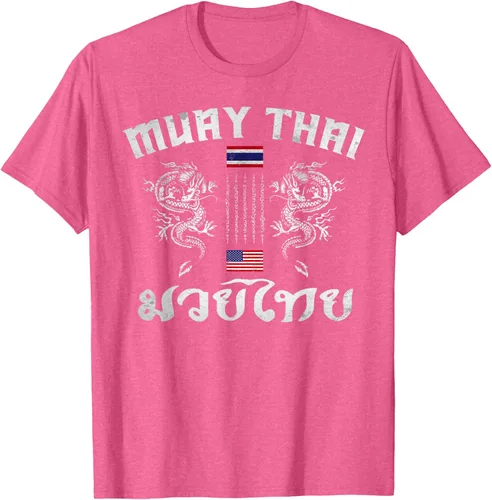 Vista 37 de Camiseta de equipo de entrenamiento de boxeo Muay Thai con bandera estadounidense de Tailandia, Negro, S