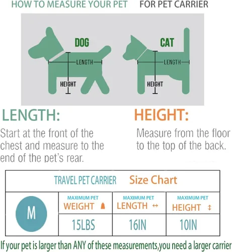 Vista 3 de Transportador de gatos para perros medianos y pequeños, perros y cachorros de hasta 15 libras, aprobado por la aerolínea TSA, transportador