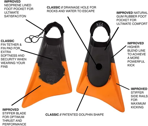 Vista 2 de Churchill Makapuu Pro Swimfins - Negro/Naranja