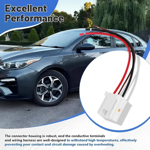 Vista 5 de Repuesto del conector del motor del ventilador para 97113-G2000, compatible con KIA Forte 2018-2024 Direct Plug Play con arnés de coleta de 4