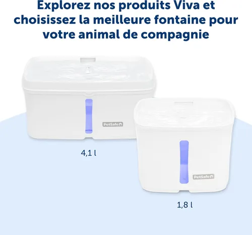 Vista 4 de PetSafe Viva Pet Fountain - Fomenta la hidratación saludable - Dispensador automático de agua con doble filtración - Fuente de agua ultra silenciosa