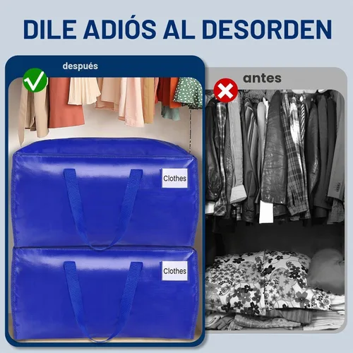 Vista 5 de BlissTotes Bolsas de mudanza, suministros de mudanza resistentes y bolsas de almacenamiento, bolsas de embalaje extragrandes, cajas con bolsillos