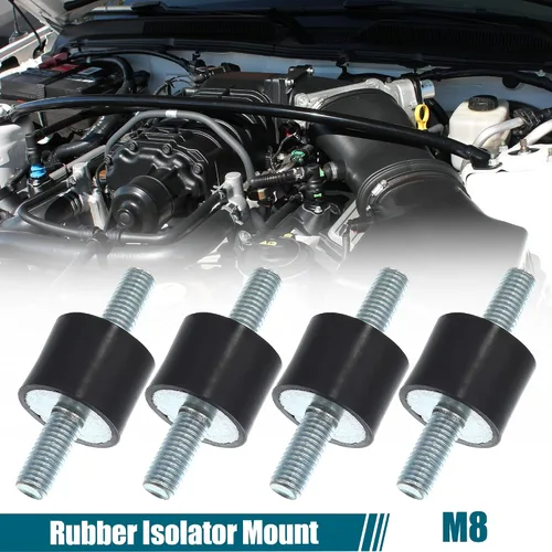 Vista 2 de X AUTOHAUX 4 piezas M8 - Amortiguador aislante de goma antivibración para automóvil, 0.984 x 0.787 in, montaje de bobina de goma, soportes