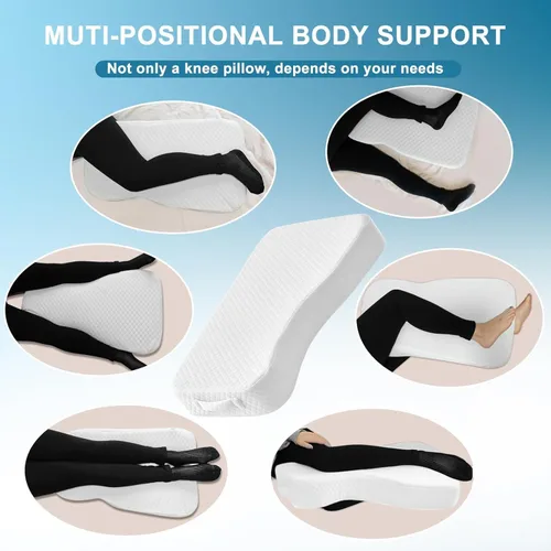 Vista 7 de Almohada de rodilla refrescante para dormir de lado, almohada de piernas 100% relleno de espuma viscoelástica para dormir de lado, almohada