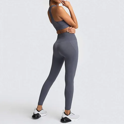Vista 5 de Conjunto de dos piezas de entrenamiento para mujer Camiseta de manga corta pantalones deportivos Yoga entrenamiento Jogging Outfits Set NIBBER