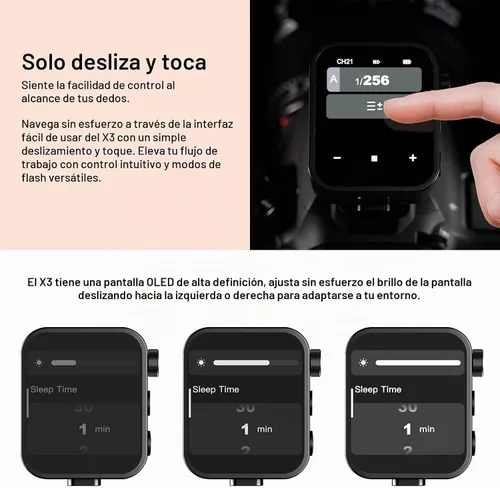 Vista 3 de Godox Disparador de flash inalámbrico X3C X3-C TTL para cámara Canon, transmisor de flash inalámbrico de pantalla táctil 2.4G, compatible con TTL