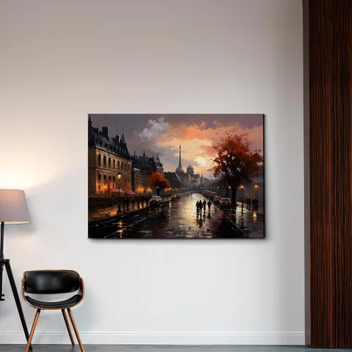 Vista 3 de Eiffel Tower painting, Eiffel Tower wall art, depiction of the Eiffel Tower at night in brilliance