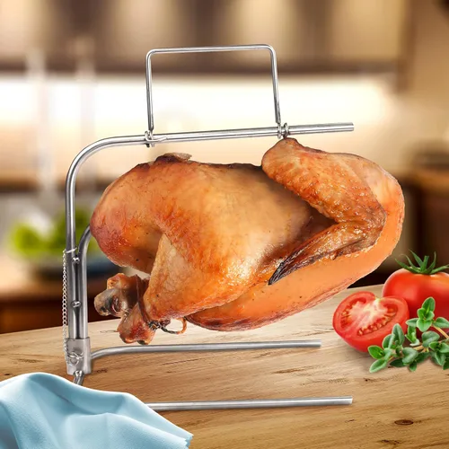 Vista 6 de Camerons Tostador de pavo original DunRite patentado de acero inoxidable al revés, cocina en el aire y no en la grasa, mantiene los jugos dentro