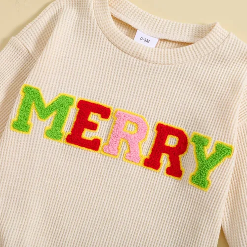 Vista 5 de Traje de Navidad para bebé recién nacido, con cuello redondo, manga larga, con burbujas, de gran