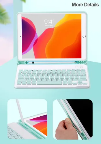 Vista 3 de Funda para teclado Galaxy Tab S6 Lite 2024/2022/2020 con ratón, funda magnética desmontable para teclado con soporte para S Pen y mouse para Galaxy