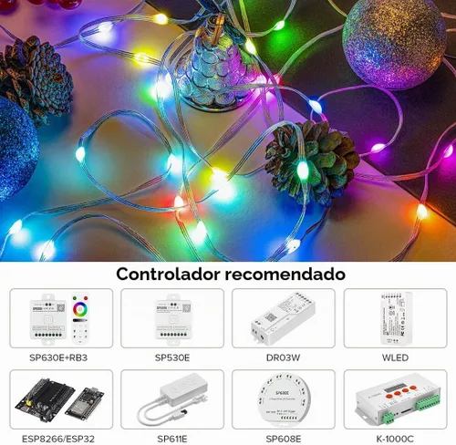 Vista 3 de BTF-LIGHTING WS2812B IC RGB Luz de Cadena de Hadas de Píxel de Guijarro Luz Inteligente de Cadena de Hadas de Color Perseguidor Direccionable